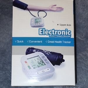 Electronic Upper Arm Blood Pressure Monitor - White with Black Cuff